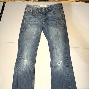 Ariat Real Jeans Womens 30L (32x33) Blue Rosa Perfect Rise Boot Stretch Denim